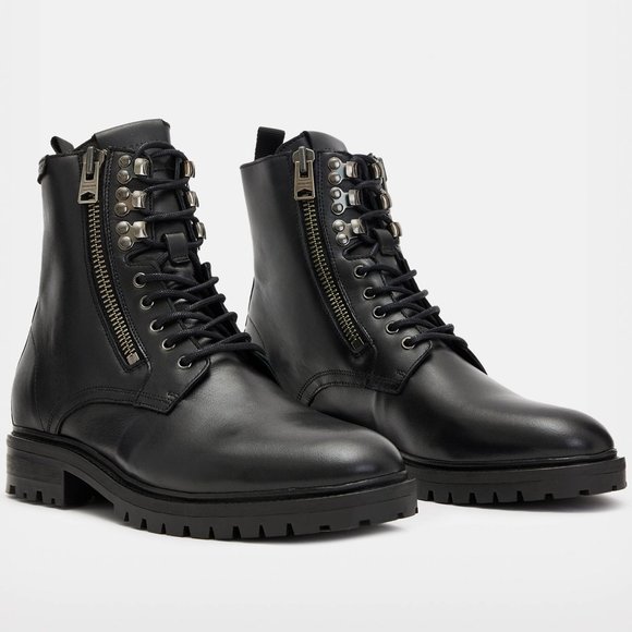 All Saints | Shoes | Allsaints Mens Blaze Leather Combat  display picture 2
